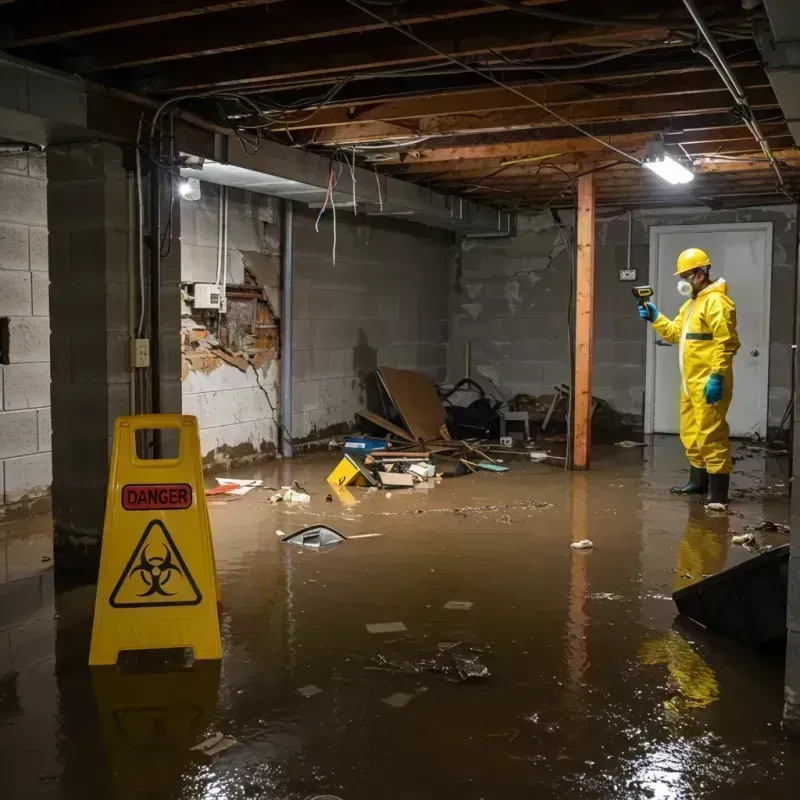 Flooded Basement Electrical Hazard in Andalusia, IL Property